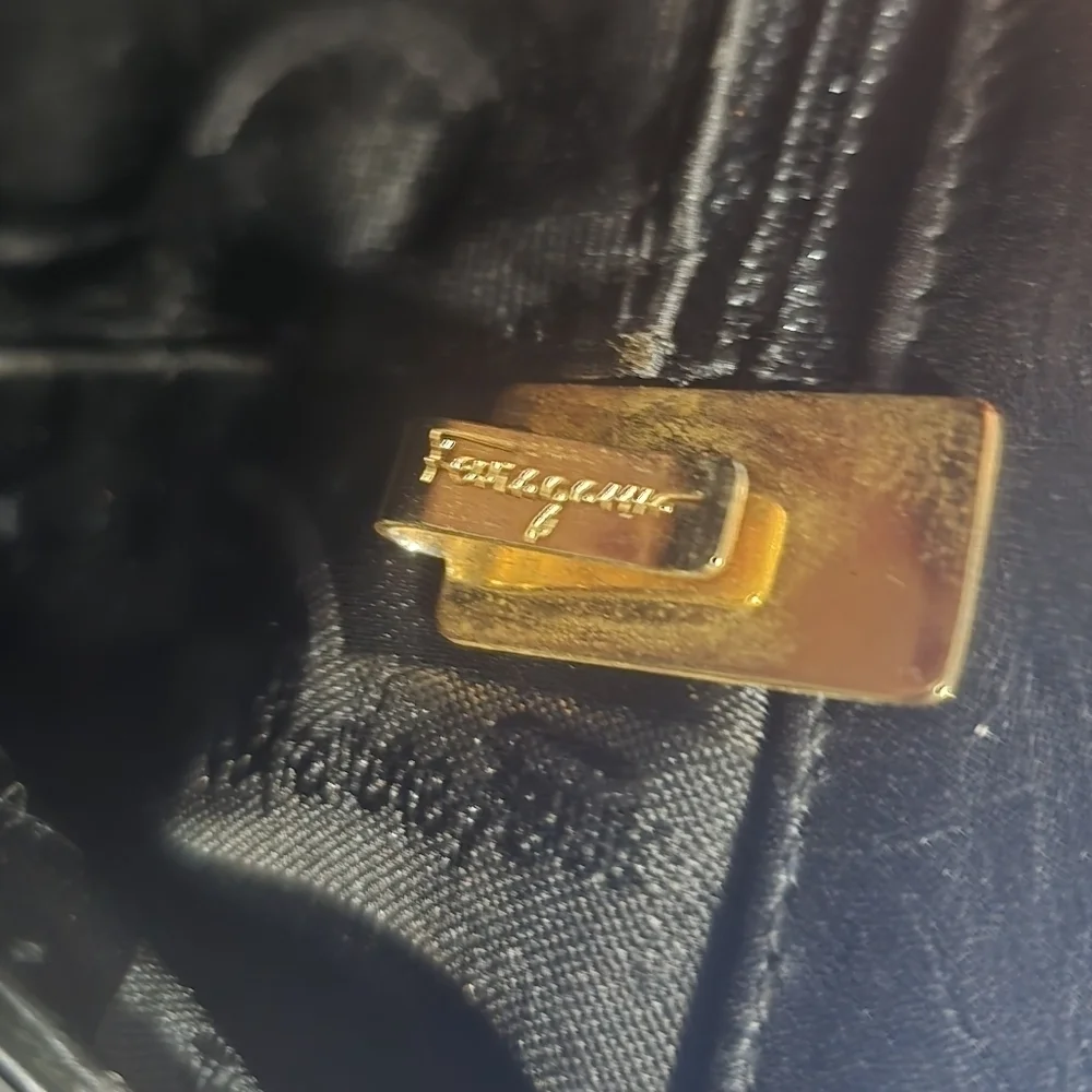 Salvatore Ferragamo Black Leather 